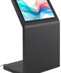 32 Inch Interactive Touchscreen Kiosk Featuring Full HD LCD Panel And Built In 5MP Camera With Slick Ten Point Capacitive Touch For Retail And Corporate Self Service That Really Nails It, black kiosk, side view.