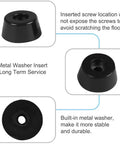 20Pcs Black Rubber Feet Bumpers For Radio Cabinets And Electronics with metal washer for stability and durability