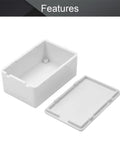 5 Pack Hella Durable Abs Plastic Project Box Enclosure Small Gray Junction Storage Organizer For Diy Electronics Wiring And Craft Projects Ready To Rock Solid Build Quality open box and lid showing interior detail.
