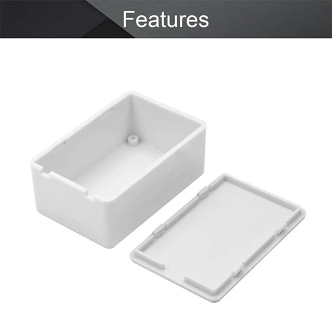 5 Pack Hella Durable Abs Plastic Project Box Enclosure Small Gray Junction Storage Organizer For Diy Electronics Wiring And Craft Projects Ready To Rock Solid Build Quality open box and lid showing interior detail.