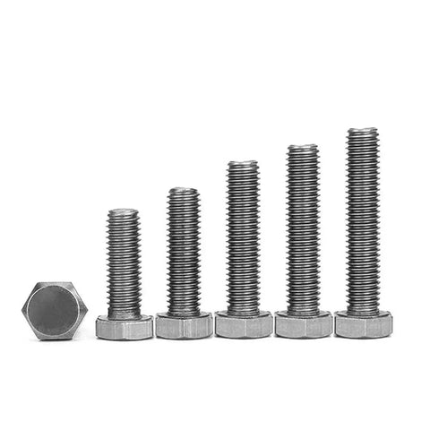 Premium TA2 Titanium Hexagon Head Screws M20 X 130mm Heavy Duty Fasteners in various lengths on white background.