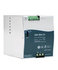No Nonsense Heavy Duty Industrial Workhorse 960W Switching Power Supply 24Vdc compact silver unit for factory automation.