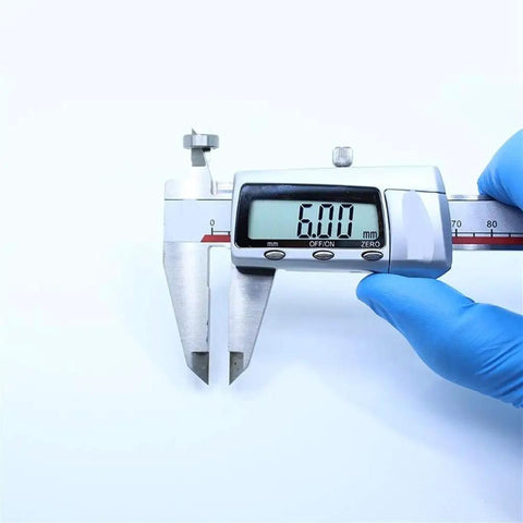 Digital caliper displaying 6.00 mm size for 10 Pieces MR116RS Color Bearing Set 6x11x4 MM ABEC 3 Precision Ball Bearings For Hobby Electric RC Cars And Trucks 2RS Sealed Red Black High Performance Bearings Kit