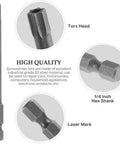 Premium 11 Piece Steel Torx Screwdriver Bit Set With Strong Magnetic Tips For T6 T7 Through T40 Sizes Perfect Heavy Duty Hand Tool Kit For Home Repairs And Auto Fixes Featuring High Hardness Long Lasting Performance, 75mm steel Torx bit, 1/4 inch hex shank