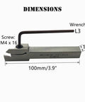 Half Inch Shank Indexable Lathe Grooving And Parting Tool Holder With Ten Tin Coated Carbide Inserts SP200 dimensions