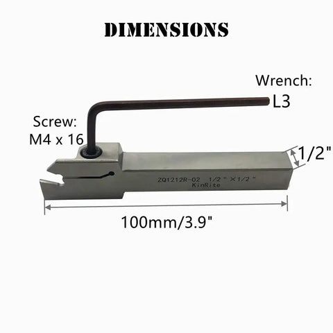 Half Inch Shank Indexable Lathe Grooving And Parting Tool Holder With Ten Tin Coated Carbide Inserts SP200 dimensions