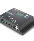 10 Amp 12V and 24V PWM Negative Ground Solar Charge Controller With LCD Display For AGM Gel Flooded And Lithium Batteries Wanderer 10A Smart 4 Stage Charging To Max Battery Life And Solar Efficiency In A Plug And Play Compact Design