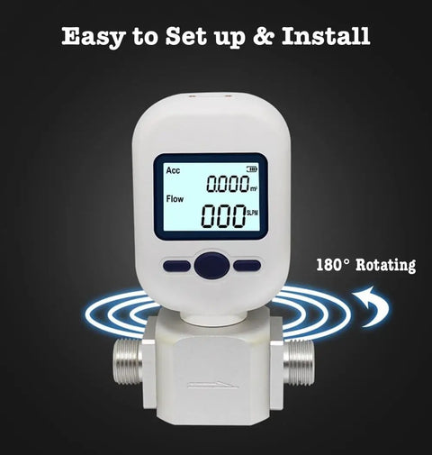 Portable Gas Flow Meter For Nitrogen, Oxygen And Air MEMS Based Mass Flow Meter Handheld On The Go Tester with 180° LCD display