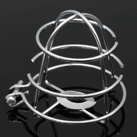 Heavy Duty Iron Cage Guard Universal Fire Sprinkler Head Protector Set built damn tough silver iron cage for ceiling sprinkler heads.