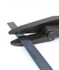 Heavy Duty Strapping Cutter With 24 Inch High Carbon Steel Blade For Steel And Polyester PET Strapping Up To 2 Inch Width And 0.05 Inch Thickness Pro Grade Ergonomic Handle For Comfort And Precision Cutting close-up cutting steel strap