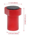 Red aluminum MFT stop with non-slip pad for Six Pack Clamp Set For 3/4 Inch 19mm Workbench Holes With Non Slip Pads And Durable Aluminum Alloy MFT Stops.