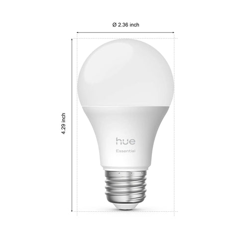 Smart Lighting Starter Kit With Bridge And Four Color Ambiance E26 Bulbs, 2200K To 6500K Dimmable, bulb dimensions 4.29x2.36 inches