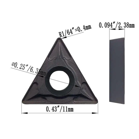 Rugged Carbide Turning Inserts 20 Pcs TCMT21.51 TCMT110204 with dimensions for Lathe Tool Holders, ideal for steel and PVD coated