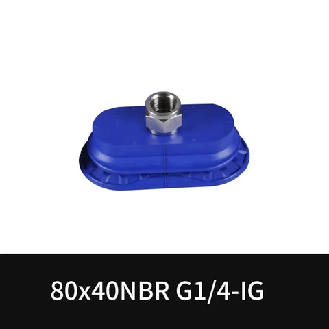 Premium Industrial 60 By 30 NBR Oval Pneumatic Suction Cup For Manipulator Systems on a blue background.