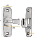 Two Pack Silvery 90 And 180 Degree Barn Door Lock Zinc Alloy Right Angle Door Latch Flip Gate Hardware close-up view