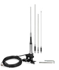 Beefy 62 Inch Mobile Ham Radio Antenna Dual Band 144 430 MHz With Lip Mount And 16.5 Ft RG58 Cable Stainless Steel Anti Rust