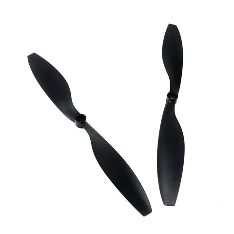 RC Propeller Set 10x4.5 Inch FPV Propellers, Two Blade Plastic Black With Adapter Rings, 5 Pairs For Fixed Wing Aircraft, 6mm Front Hub And 9mm Rear Hub, Easy Replacement For Drones And RC Planes.