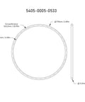 Round Rubber Motor Belts pack of 5, 5mm diameter, diagram with dimensions, industrial mechanical equipment for small motors.