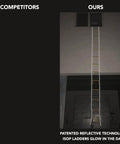 Heavy Duty Fire Escape Rope Ladder For 3 Story Homes 25 Feet Flame Resistant Rescue Ladder With Hooks showing reflective glow at night.
