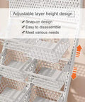 Adjustable utility rack design with white wire baskets for Rock Solid Heavy Duty Metal Storage Shelves With Adjustable Utility Rack For Garage And Home Organization Hella Sturdy Industrial Shelf For Retail Displays And Serious Load Capacity.