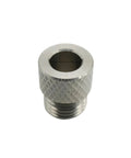 Close-up of a single drill bushing from an 8 Piece Stainless Steel Drill Bushing Set With 3 To 10mm Inner Diameters And M14x1.5 Threads