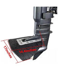 Whale Tail Hydrofoil Stabilizer For 40HP To 350HP Boat Outboards And Stern Drives, dimensions shown at 17x14.4 inches