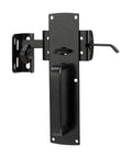Black Self Closing Thumb Gate Latch for Wooden Metal and Vinyl Fences Built Tough Heavy Duty Self Latching with Fingertip Release