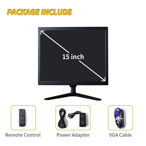 15 Inch CCTV Monitor Dope Pro Grade Security Screen With Built In Speaker And 1024x768 LCD, accessories included