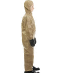 Disposable Protective Coverall With Hood And Elastic Cuffs Zipper Front Level C Safety Suit YL Size For Heights 4 Feet 2 Inches To 5 Feet 0 Inches Made In USA