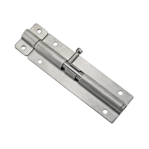 Heavy Duty 304 Stainless Steel Door Bolt Buckle For Home Safety And Security Plus Indoor Spring Hinge Pin Set, detailed view of the bolt mechanism.