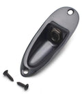 Premium Quality Boat Style Mono Guitar Input Jack Socket Plate Quarter Inch With Screws For Fender Stratocaster Strat Replacement Electric Guitar Parts Rock Solid Black Mount with screws.