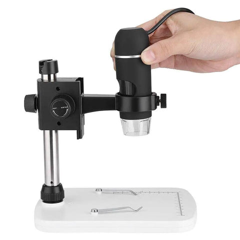 Handheld USB Digital Microscope With 5MP HD Camera, 300x Magnification, 30fps Video, LED Illumination, And Measurement Stand Dope Close Up Shots For Jewelry, Stamps, Electronics, And Tiny Parts Inspection on stand