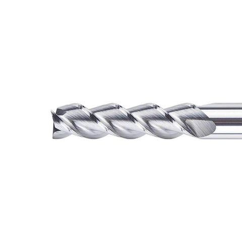 SpeTool 3-flute carbide end mill, 3/8 in shank, extra-long 3.5 in for aluminum upcut CNC router bit