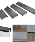 Edge Finger Pulls 2 Pack Hidden Cabinet Handles For Kitchen And Closet Cabinets Concealed Drawer Pulls in various sizes and installed view