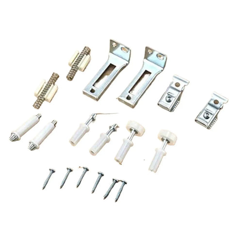 Upgrade Your Space With Premium 4 Sets Of Bi-Fold Door Hardware Repair Kit Featuring Smooth Swivel And Guide Wheels Perfect For Restoring 3/8 Inch Doors To Look Fresh Again Without The Hassle! metal and plastic door hardware components for bi-fold doors.