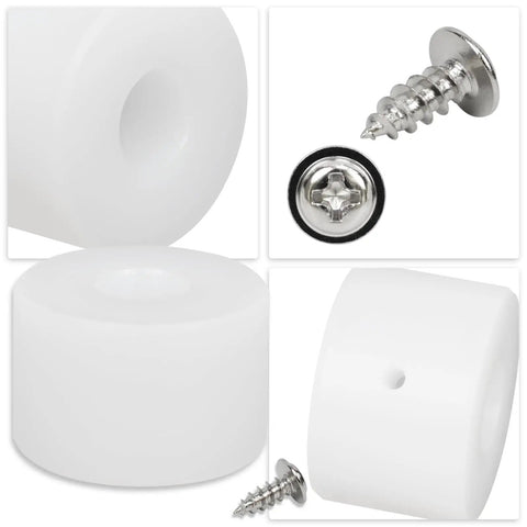 White auger motor bushing replacement for wood pellet grills with screws, fits Traeger Pit Boss Camp Chef Z Grills for reliable assembly.