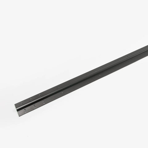 Top-Tier Heavy-Duty Anodized Aluminum Continuous Piano Hinge Full Mortise Design For Rugged Residential Or Commercial Door Refits Quick Diy Fixes Black 83 Inches Long, showing straight profile and mounting holes.
