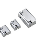 Industrial Zinc Alloy Rotary Corner Hinge For Sheet Metal Boxes And Cabinet Doors Light 2 Finish in various sizes