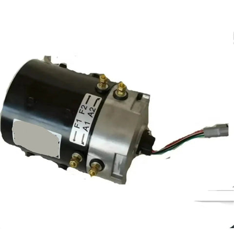 High Performance 48V Xp-2067-s Power Motor 3.7KW Brushed DC Unit with metal casing and wiring for industrial grind jobs.