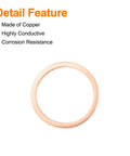 Top Shelf 12 Pack Copper Flat Washers 26 X 32 X 1.5 Mm Heavy Duty Crush Ring Seals on a white background.