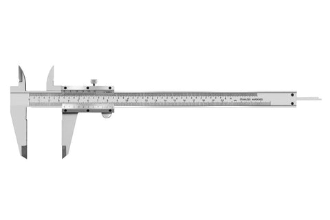 8 Inch Vernier Caliper Stainless Steel Precision Measuring Tool Dual Metric And Imperial Read Depth Inside Outside Step Measurements With 0.001 Inch And 0.02 Millimeter Accuracy Built Tough Laser Engraved Scale, side view