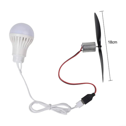 Wind Turbine Propeller Generator Kit With 5W USB Light And 1m Cable ABS And Metal Build Hands On Wind Power Demonstration