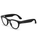 Gen 2 Headliner Smart AI Glasses With 3K Ultra HD Video, black frame, clear lenses, side view showcasing design and tech features.