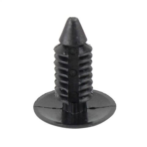 Badass Heavy Duty Auto Bumper Clips For Cars Trucks And Suv Road Ready 100 Piece Plastic Rivet Fasteners close-up view of black push pin fastener.