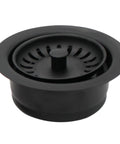 Go-To Wing Nut Kitchen Sink Basket Strainer And Waste Disposal Flange Combo Pack Large 3-1/2 Inch Matte Black 4-3/8 Rim