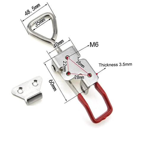 Heavy Duty Toggle Latch Clamp 1320 Lbs Holding Capacity Adjustable Locking Toggle Clamp With Lock Hole Zinc Plated