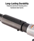 Beast Pistol Grip Needle Scaler With 19 Hardened Steel Needles, aluminum body and steel barrel, close-up view of durability features