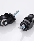Four M8x25mm PU Rotating Caster Set, Load Bearing 240kg Total Capacity (60kg Each), 360 Degree Swivel Wheels With TPE Soft Rubber