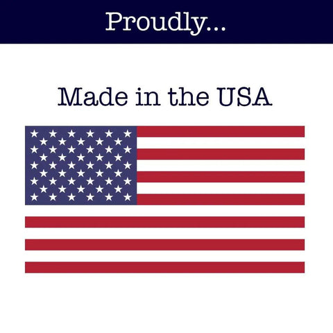 USA flag with text 'Proudly Made in the USA' above