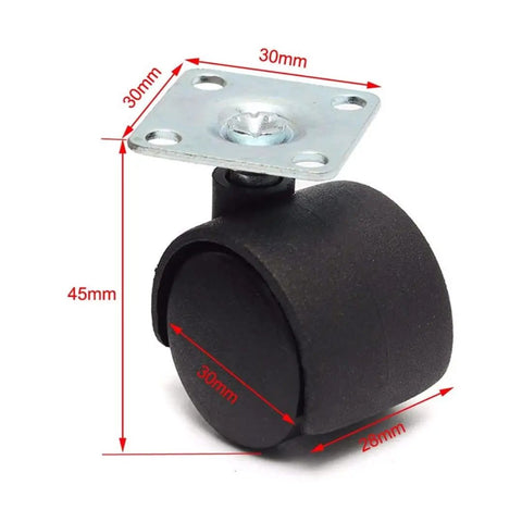 Top Shelf Heavy Duty Swivel Caster Wheels Four Pack Black Nylon Rollers Dead Silent Floor Savers Scratch Proof Smooth Gliding Steel Plate Base For Office Chairs Tables And Desks